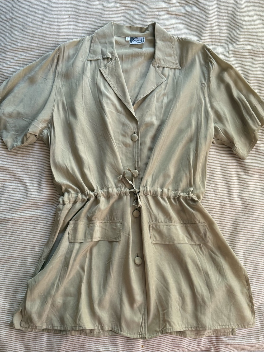 Vintage Italian Silky Button Front Blouse